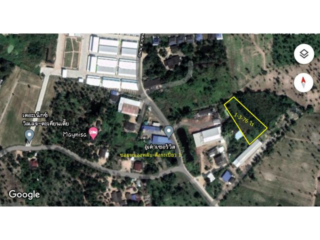 ที่ดิน 1 ไร่ 3 งาน ตะเคียนเตี้ย ใกล้ทางหลวง 7