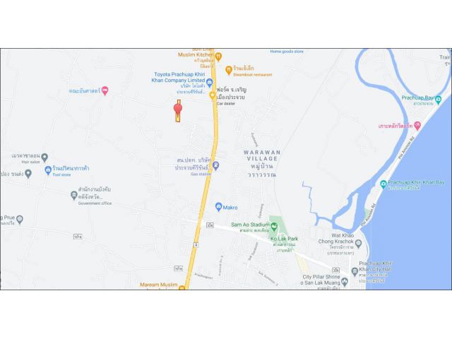 ที่ดินพร้อมบ้านเดี่ยวตัวเมืองประจวบใกล้แมคโคร 4-0-99.5 ไร่ (เจ้าของขายเอง)