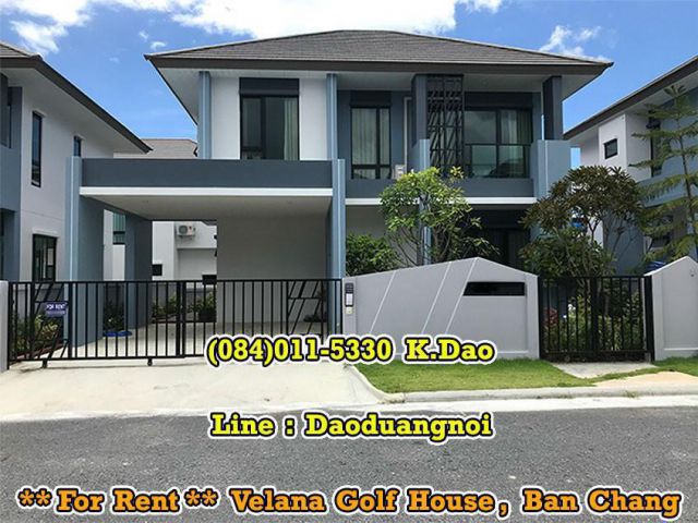 2-Storey House Velana Golf House Ban Chang For Rent 28,000 Baht/Month