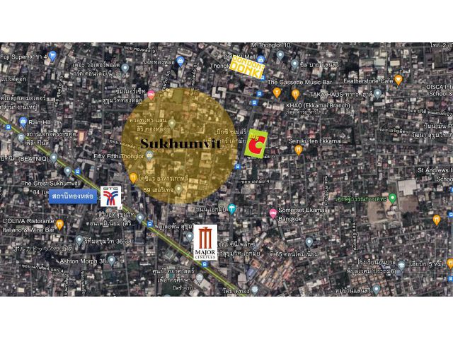ขายที่ดินเปล่ากลางเมือง ถนนสุขุมวิท ใกล้รถไฟฟ้าสถานีเอกมัย 300 M