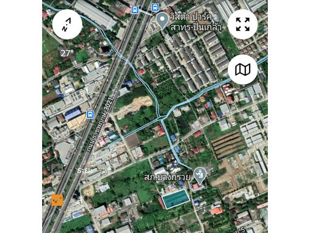 ขายที่ดินเปล่า เนื้อที่  1-3-21 ไร่ ถ.ราชพฤกษ์  ติดสถานีตำรวจ สภ.บางกรวย
