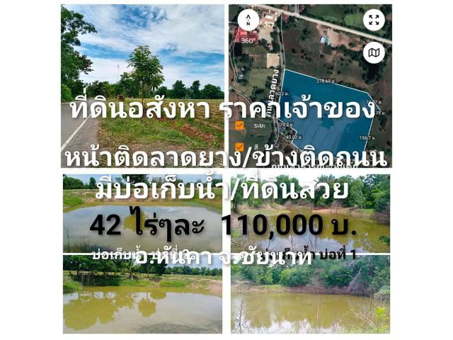 ขายที่ดิน 42ไร่ ติดถนน หันคา ชัยนาท