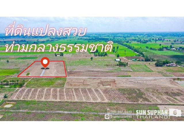 ขายที่ดินสวย จ.สุพรรณ (สด-ผ่อน) บรรยากาศดีทำเลดี เหมาะสร้างบ้านสวนยามเกษียณ