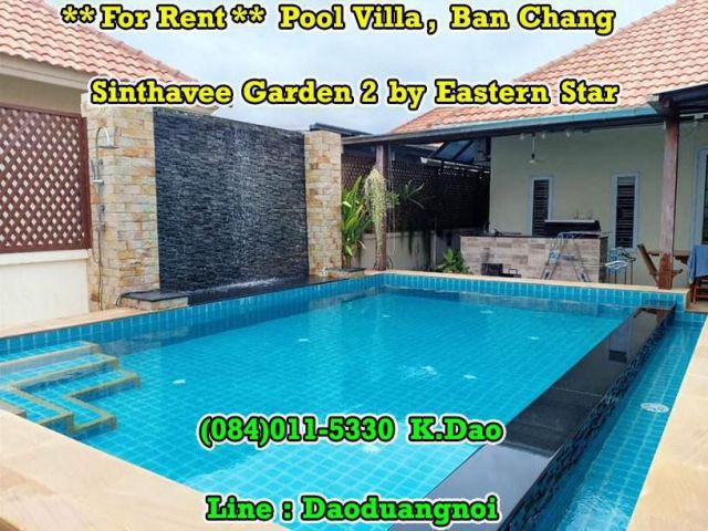 Pool Villa, Ban Chang For Rent Sinthavee Garden 2 Rental Fee 37,000 Baht