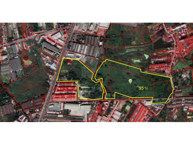 SS238 ขายที่ดิน 95 ไร่ ติดถนนเศรษฐกิจ 1 สมุทรสาคร ผังสีชมพู ราคาถูกที่สุด