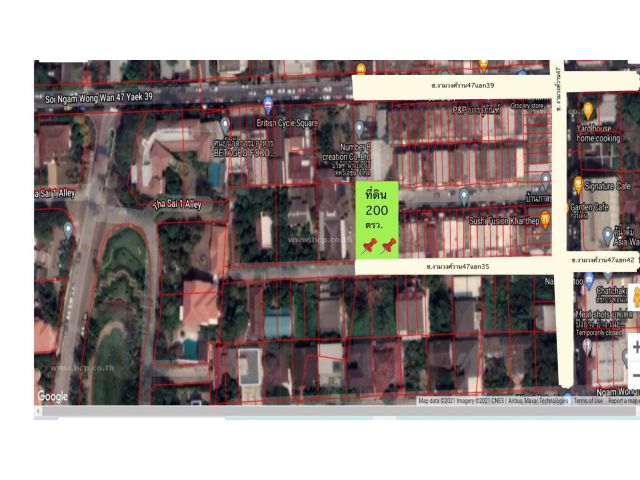 ขาย ที่ดินเปล่า ซอยงามวงศ์วาน 47 แยก 35 (ชินเขต 2/35) ที่ดินเป็นรูปสี่เหลี่ยมสวย #LB73 - 018798