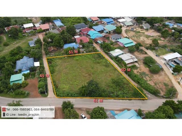 ขายที่เขตนิคม304 นิคมโรจนะปราจีนบุรี ที่ติดถนน 3 ด้าน ที่กลางชุมชน ที่ทำเลธุรกิจ เนื้อที่ 1-2-99 ไร่