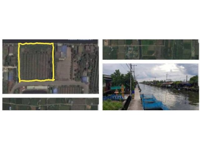 PR469ขายที่ดินเนื้อที่เกือบ5ไร่จ. สมุทรสาคร ด้านหน้าติดคลองดำเนินสะดวกด้านหลังติดถนน ด่วนราคาพิเศษ สามารถต่อรองราคาได้