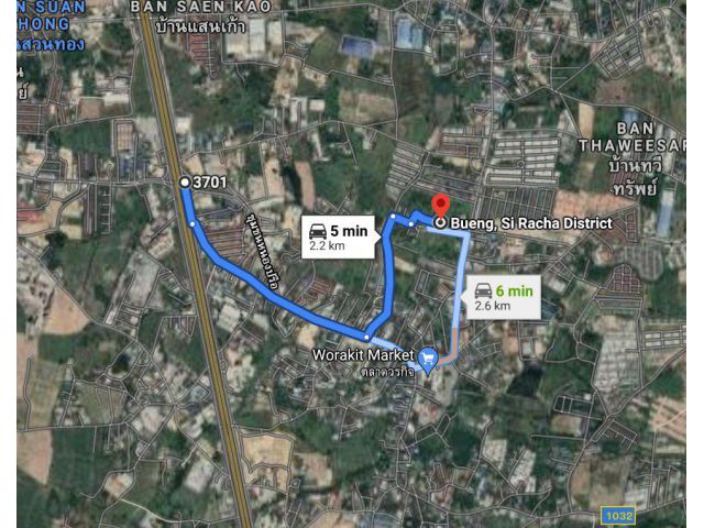 ขายบ้านพร้อมที่ดิน 175 ตรว. ศรีราชา ใกล้ถนนมอเตอร์เวย์(7) เพียง 5 กม. จ.ชลบุรี