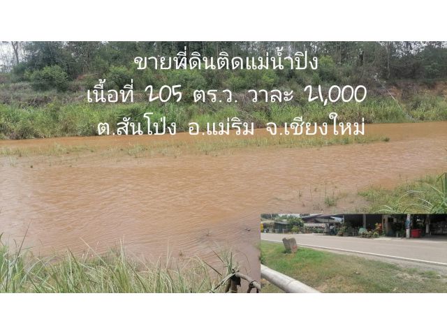 ขายที่ดินติดแม่น้ำปิง เนื้อที่ 205 ตร.ว. +ที่งอก 200 ตร.ว.