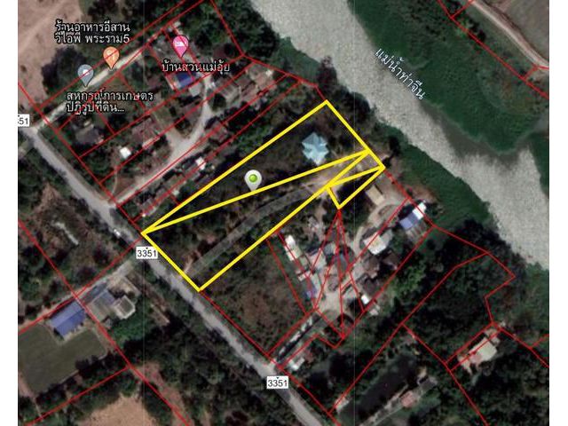 ขายที่ดินแปลงติดแม่น้ำ 6 ไร่ พร้อมบ้านเดี่ยว