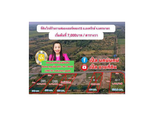ขายที่ดิน คลอง 15 องครักษ์ นครนายก ที่ดินธรรมชาติ ที่ใกล้แหล่งความเจริญ ที่ดินสวย อากาศสดชื่น ติดถนนลาดยาง