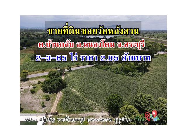 ขายที่ดินโฉนด 2 ไร่เศษ ต.บ้านกลับ อ.หนองโดน จ.สระบุรี