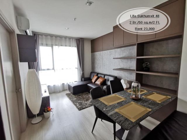 เช่า- Life Sukhumvit 48/2 ห้องนอน/ 50 ตร.ม. /ชั้น 2 ใกล้ BTS พระโขนง เช่า 23,000