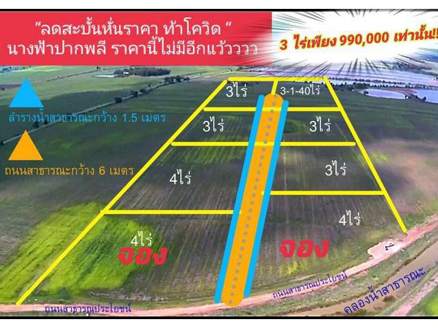 ที่ดินแบ่งขาย แปลงละ 3 ไร่ อ.ปากพลี จ.นครนายก