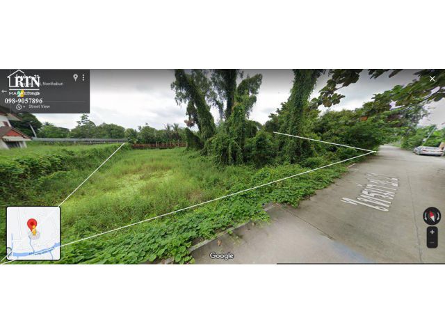R13-12 ขายที่ดินติดถนน ซอยไทรม้า 21 ต.ไทรม้า อ.เมือง นนทบุรี พื้นที่ 450 ตร.ว.
