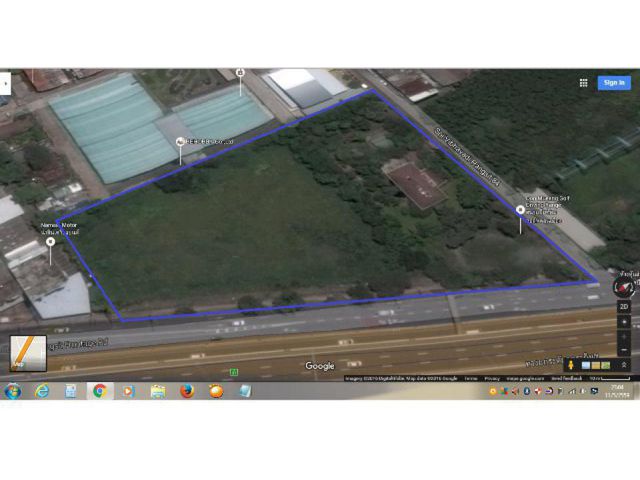 PR670ขายที่ดิน วิภาวดี 84 ฝั่งขาเข้า แปลงสวยหน้ากว้างทำเลดีเนื้อที่ 7 ไร่ 2 งาน 25 ตารางวา ดอนเมือง