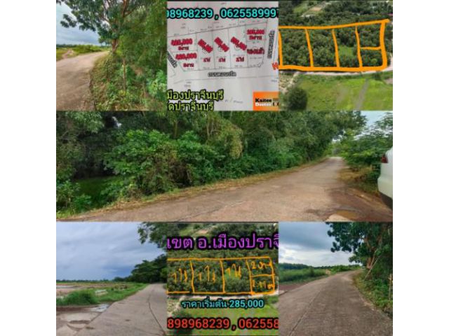 ขายที่ดินสวนป่า ติดถนนคอนกรีต  เนื้อที่เริ่มต้น 200 ตารางวา ถึง 1 ไร่  ราคาเริ่มต้นที่ 285,000 บาท วิวชายทุ่ง บรรยากาศดี