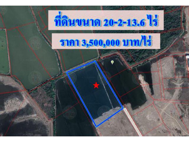 S348 ขายที่ดินในโครงการอยู่เจริญ ขนาด 20-2-13.6 ไร่ ที่ดินถมแล้วพร้อมใช้งาน ใกล้ถนนพระราม 2 สมุทรสาคร