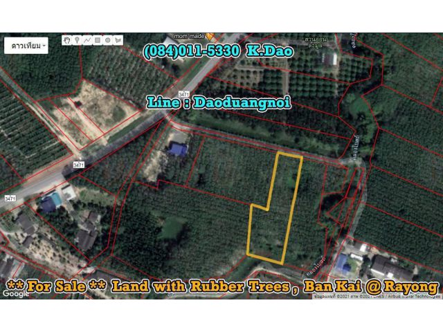 For Sale Land with Rubber Trees Bang But Subdistrict, Ban Kai District, Rayong
