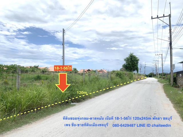 #ขายที่ดินหนองปรือ พัทยา ชลบุรี เนื้อที่ 18.5ไร่ ทุ่งกลม-ตาลหมัน#