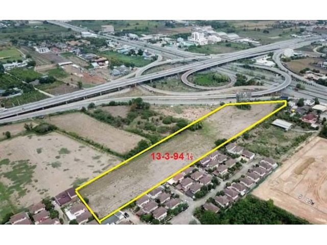 ขาย ที่ดิน 14 ไร่  ริมถนน สาย345 ใกล้ทางลงถนนราชพฤกษ์ อยู่ติดกันกับร้านหัตถศิลป์ ต.คลองข่อย อ.ปากเกร็ด จ.นนทบุรี