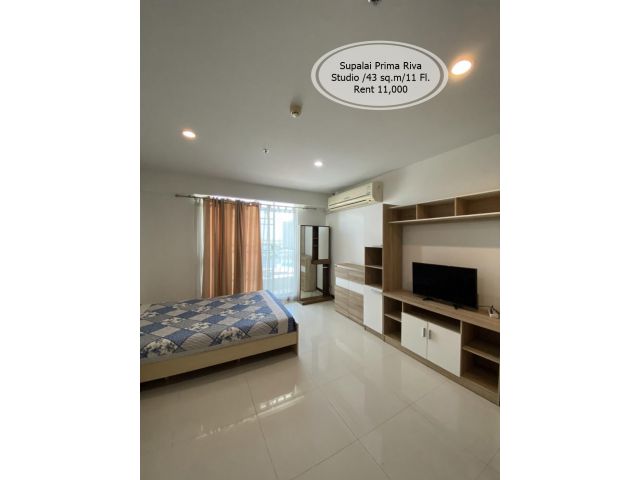 เช่า- Supalai Prima Riva /Studio/ 43 ตร.ม. /ชั้น 11 ทิศใต้ เช่า 11,000