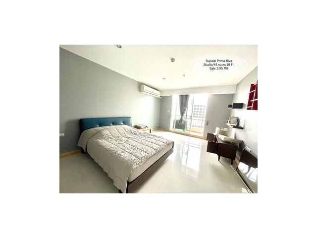 ขาย- Supalai Prima Riva/Studio /43 ตร.ม/ชั้น 10/ทิศเหนือ วิวแม่น้ำ ขาย 3.95 ล้าน