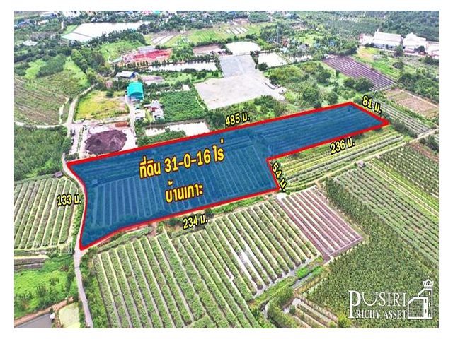 ที่ 31 ไร่ หน้ากว้างมาก 133 เมตร ราคาคุ้มสุดในตลาดเชื่อมต่อหลายเส้นทาง