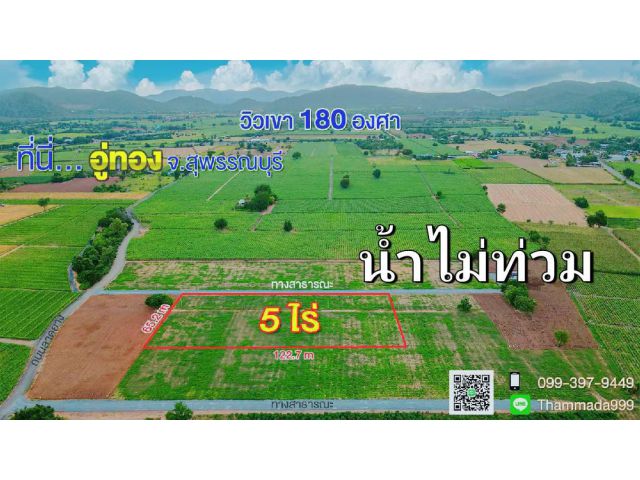 ขายที่ดินวิวเขาสวย อ.อู่ทอง เหมาะทำบ้านสวนเกษตร โคกหนองนา ปลูกป่าทำสวน ดินดีน้ำดี มีไฟฟ้าปะปาพร้อม