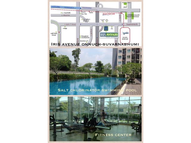 ให้เช่า คอนโดไอริส แอเวนิว  อ่อนนุช-ลาดกระบัง  บนถนนอ่อนนุช  ใกล้สนามบินสุวรรณภูมิ  5 กม  พท. 28 ตรม. พร้อมเครื่องซักผ้า
