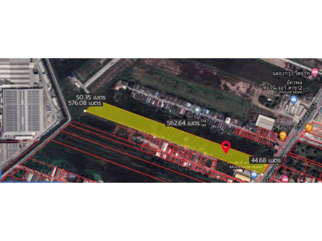 ขายด่วนที่ดินถนนฉลองกรุง 15-3-47 ไร่ ไร่ละ 12ล้าน
