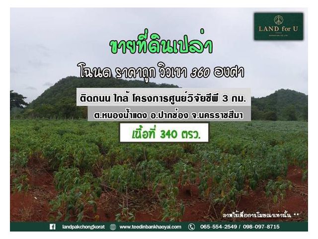#ขายที่ดินเขาใหญ่ติดถนนปากช่อง-หนองน้ำแดง #ใกล้BaanI-arunresort #ห่างถนนทางหลวงหมายเลข7165 เพียง800เมตร
