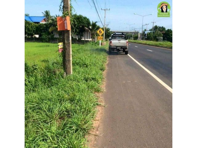 ที่ดินแปลงสวยติดถนนชยางกูร (4 เลน)  ทำเลทำธุรกิจฝั่งขาเข้าอำนาจเจริญ