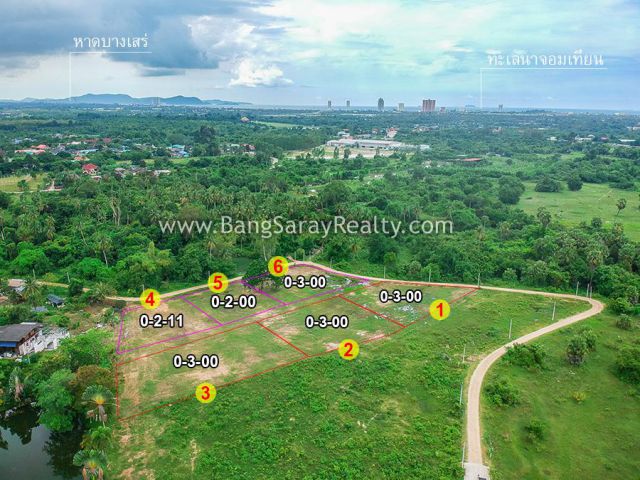 ที่ดินแบ่งขาย 200 - 300 ตรว. ห้วยใหญ่ พัทยา ใกล้ Motorway No.7