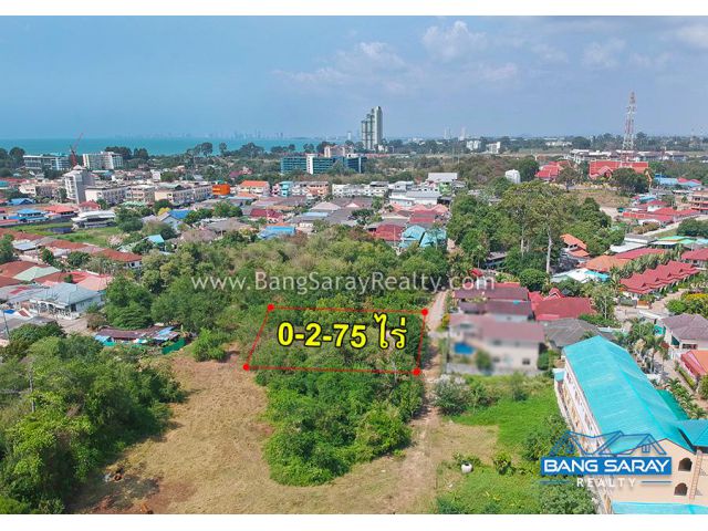 ขายที่ดินบางเสร่ 275 ตรว. ฝั่งทะเล ติดถนน 3 ด้าน ใกล้ตลาดไนท์ ทำเลดีมาก