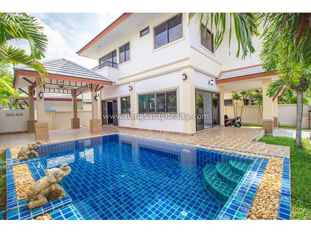 ขายบ้านใหม่ Pool Villa 2 ชั้น ทำเลนาจอมเทียน - บางเสร่