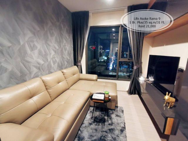 เช่า- Life Asoke Rama 9/1 ห้องนอน Plus / 35 ตร.ม. /ชั้น 31 ใกล้ MRT พระราม 9 เช่า 21,000