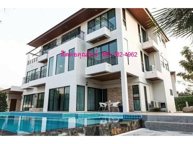RENTบ้านหรู 3ชั้นพระราม9 สระว่ายน้ำหรูใกล้พาราไดร์