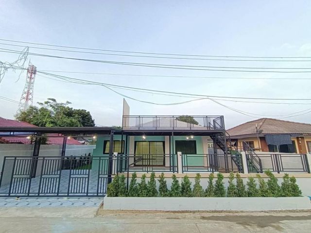บ้านเดี่ยวชั้นเดียว #หมู่บ้านมิตรประชา15 ต่อเติมเทอเรสด้านหน้า ถนนโครงการกว้าง มีรถประจำทางสาย 528 กับรถตู้ ไปเดอะมอลล์งามวงศ์วาน
