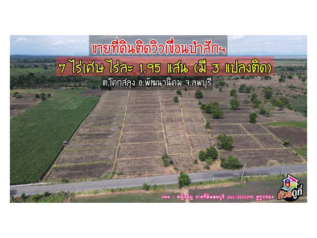 ลดหระหน่ำ!!!ที่ดินแปลงสวย ดินดี เห็นวิวสะพานรถไฟลอยน้ำ ต.โคกสลุง อ.พัฒนานิคม จ.ลพบุรี