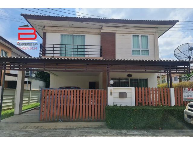 บ้านเดี่ยว 2 ชั้น หลังมุม โครงการ พรพิมล เนื้อที่ 62.5 ตรว. ถนนบางเลน-ลาดหลุมแก้ว อ.บางเลน จ.นครปฐม