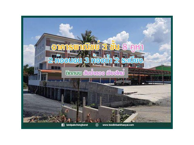 #ขายอาคารพาณิชย์3ชั้นครึ่งพร้อมอยู่ #ใกล้อบต.น้ำบ่อหลวง900กม. #ใกล้ตัวเมืองเชียงใหม่