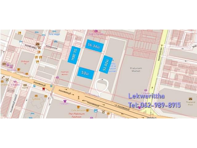 ให้เช่าที่ดิน 431 ตรว. ประตูน้ำ ใกล้ห้างแพตตินั่ม