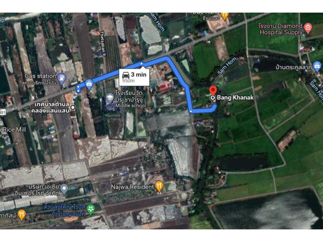 ที่ดินแบ่งขายบางน้ำเปรี้ยว 73 ตรว. ข้างวัดประชาบำรุง ใกล้เทศบาลตำบลคลองแสนแสบ - 900 เมตร จ.ฉะเชิงเทรา