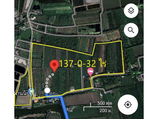 ที่ดินโฉนดสวนผลไม้ 137 ไร่ ติดน้ำ ต.โคกพระเจดีย์ อ.นครชัยศรี จ.นครปฐม ราคาไร่ละ 1.5 ล้านบาท