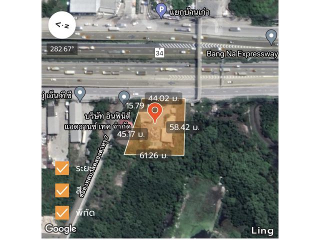 ขายที่ดิน 1 ไร่ 3 งาน 27 ตรว. ติดถนนบางนา-ตราด (ตรงข้ามแยกบ้านเก่า) อ.เมือง จ.ชลบุรี