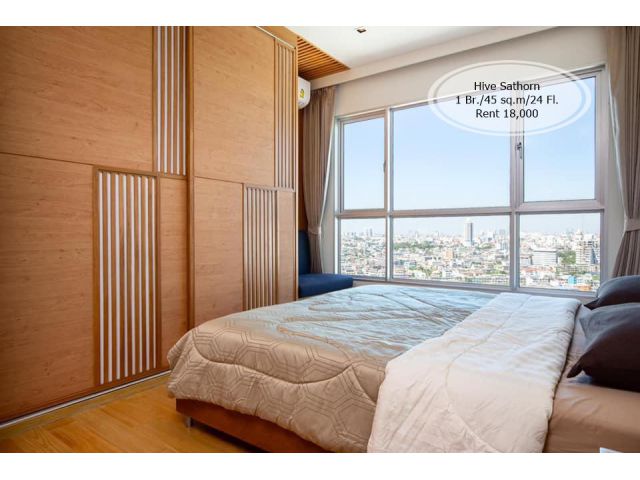 เช่า- Hive Sathorn / 1 นอน/45 ตรม./ชั้น 24 /ติด BTS กรุงธนบุรี เช่า 18,000