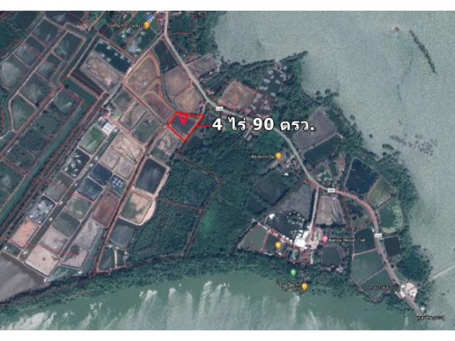 ขายที่ดินติดป่าชายเลนติดทะเล 86ไร่102ตรว.จ.ตราด