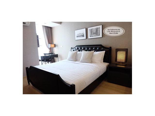 เช่า- Via Sukhumvit 49/ 1 นอน/46 ตรม./ชั้น 4 /ใกล้ BTS พร้อมพงษ์ เช่า 25,000